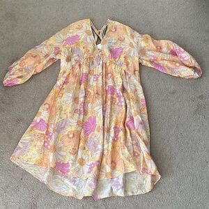 H&M orange and pink floral coverup